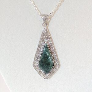 Seraphinite Pendant Necklace 18" Chain